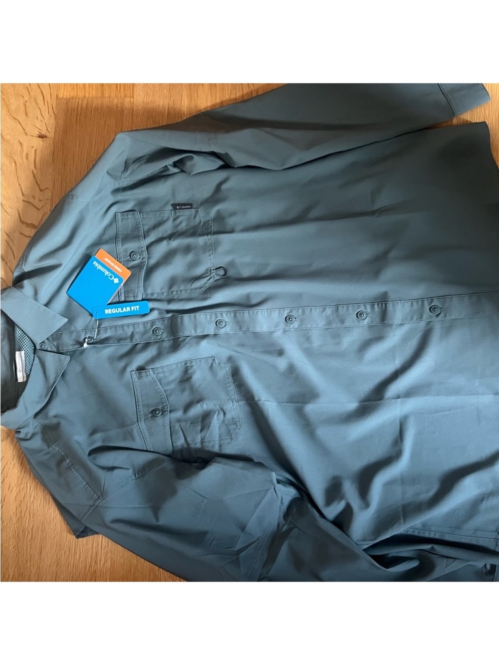 Columbia Men's Long Sleeve Button Shirt Teal Green
